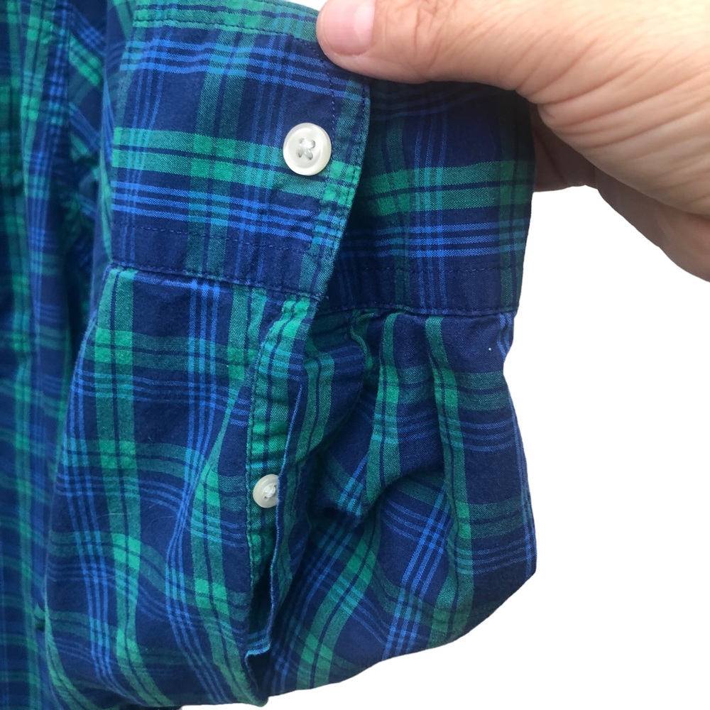 Chaps Green & Blue Plaid Button Down Oxford size 2XT - Picture 5 of 9